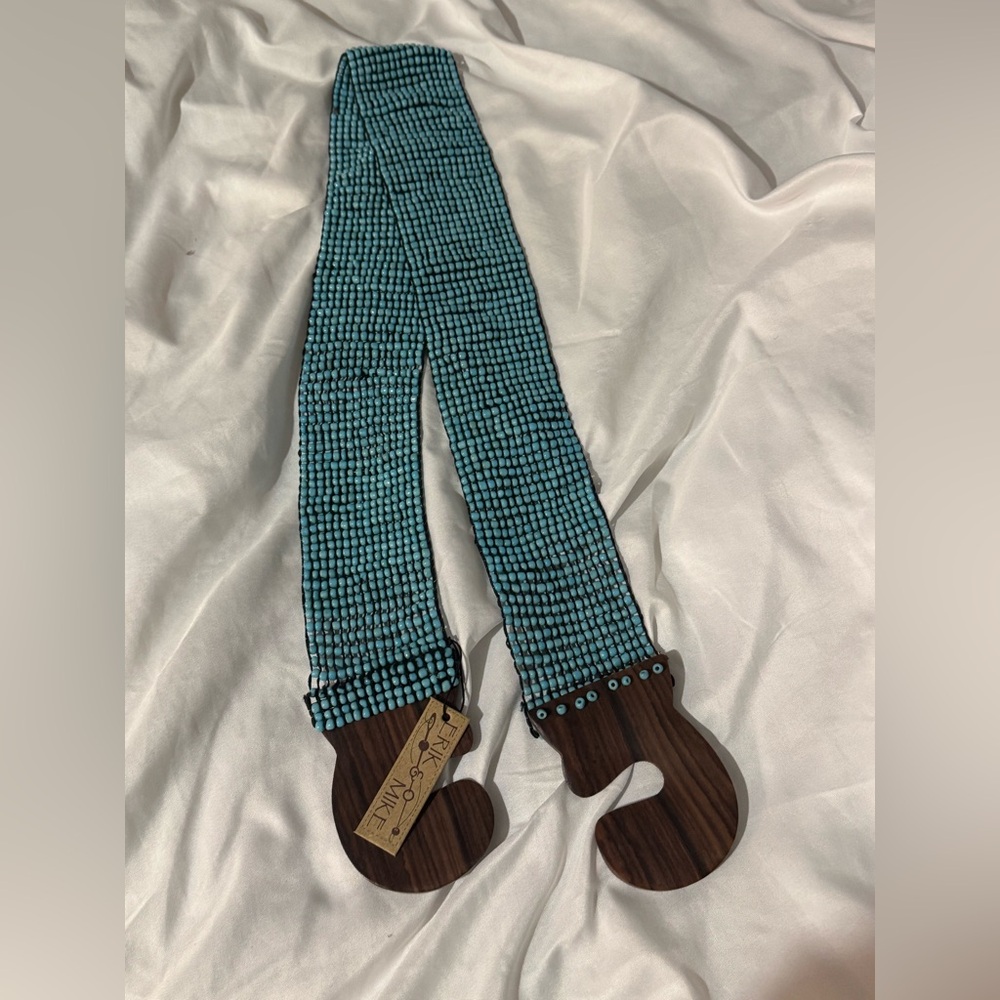 Erik & Mike Handmade Loomed Beaded Boho/Wood Stretch Belt